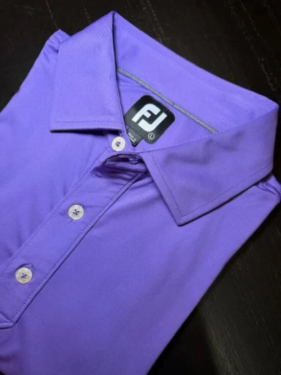 FootJoy FJ ⛳ Polo Shirt Mens Large Purple Golf Performance Stretch Short Sleeve - Picture 12 of 12